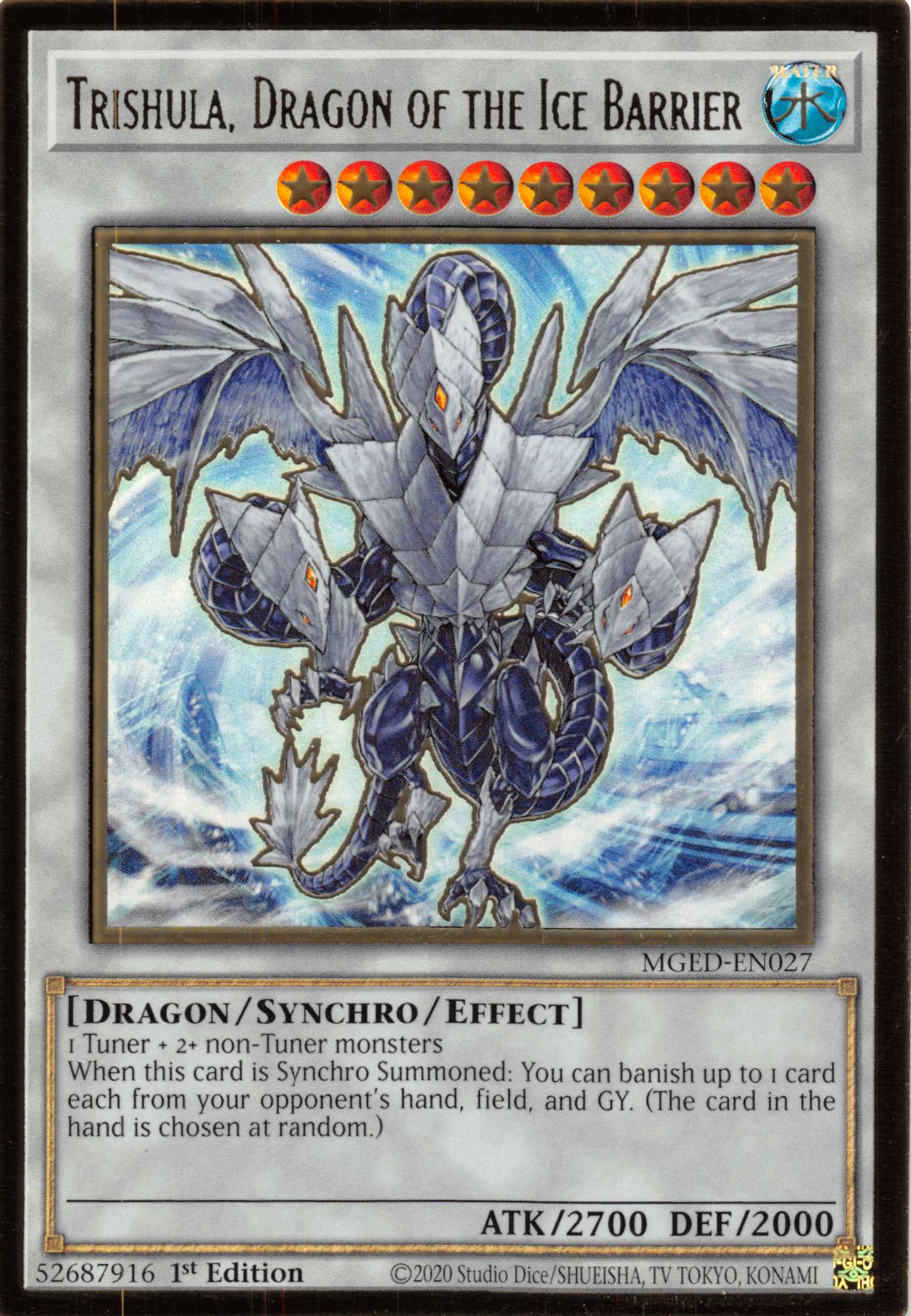 Trishula, Dragon of the Ice Barrier [MGED-EN027] Gold Rare | Clutch Gaming