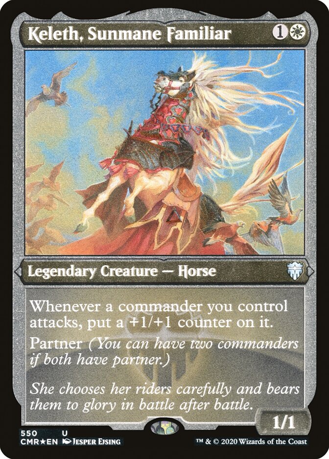 Keleth, Sunmane Familiar (Etched) [Commander Legends] | Clutch Gaming