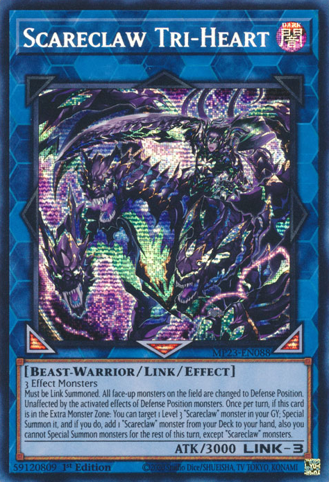 Scareclaw Tri-Heart [MP23-EN088] Prismatic Secret Rare | Clutch Gaming