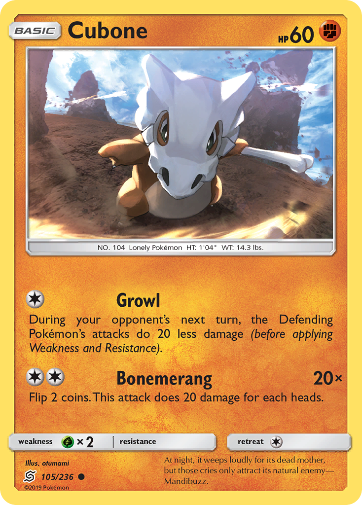 Cubone (105/236) [Sun & Moon: Unified Minds] | Clutch Gaming