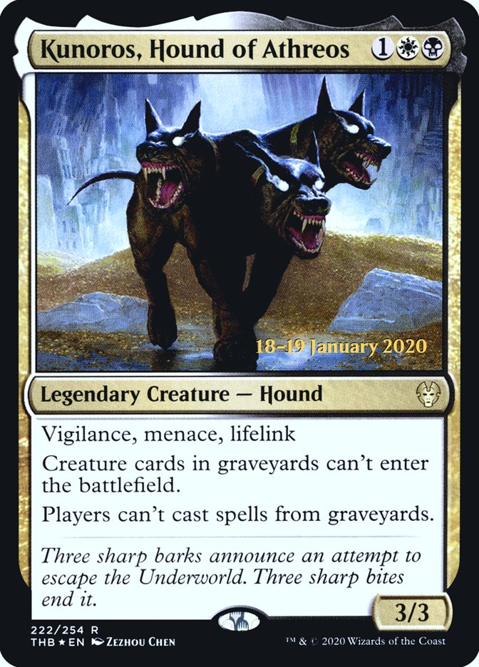 Kunoros, Hound of Athreos [Theros Beyond Death Prerelease Promos] | Clutch Gaming