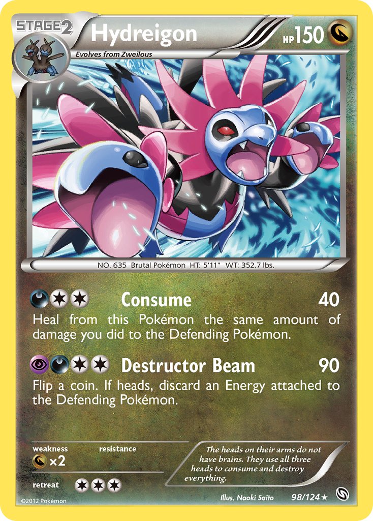 Hydreigon (98/124) (Cracked Ice Holo) (Theme Deck Exclusive) [Black & White: Dragons Exalted] | Clutch Gaming