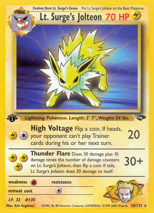 Lt. Surge's Jolteon (28/132) [Gym Challenge 1st Edition] | Clutch Gaming