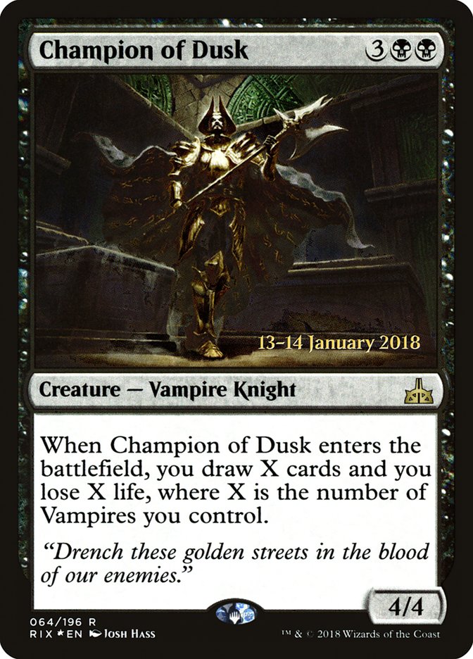 Champion of Dusk [Rivals of Ixalan Prerelease Promos] | Clutch Gaming