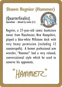 1996 Shawn "Hammer" Regnier Biography Card [World Championship Decks] | Clutch Gaming