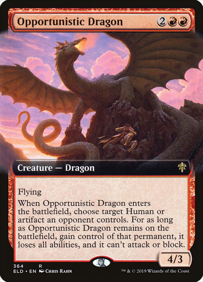 Opportunistic Dragon (Extended Art) [Throne of Eldraine] | Clutch Gaming