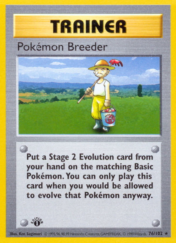 Pokemon Breeder (76/102) (Shadowless) [Base Set 1st Edition] | Clutch Gaming