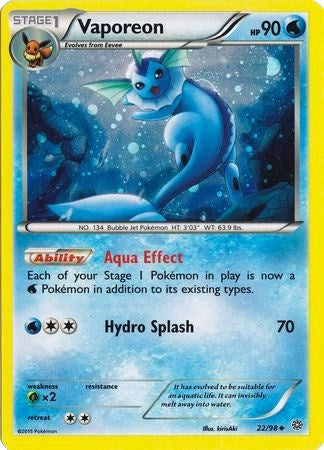 Vaporeon (22/98) (Cosmos Holo) [XY: Ancient Origins] | Clutch Gaming