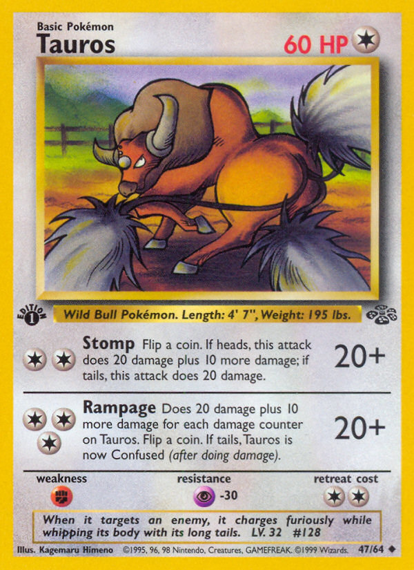 Tauros (47/64) [Jungle 1st Edition] | Clutch Gaming