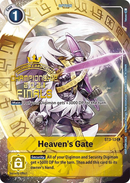 Heaven's Gate [ST3-13] (2021 Championship Finals Tamer's Evolution Pack) [Starter Deck: Heaven's Yellow Promos] | Clutch Gaming