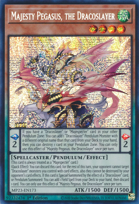 Majesty Pegasus, the Dracoslayer [MP23-EN173] Prismatic Secret Rare | Clutch Gaming