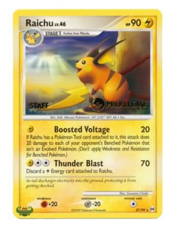 Raichu (27/99) (Staff Prerelease Promo) [Nintendo: Black Star Promos] | Clutch Gaming