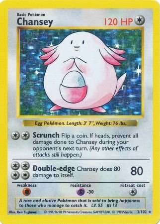 Chansey (3/102) [Base Set Shadowless Unlimited] | Clutch Gaming