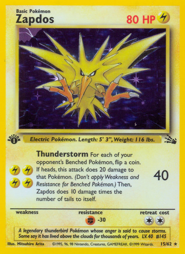 Zapdos (15/62) [Fossil 1st Edition] | Clutch Gaming