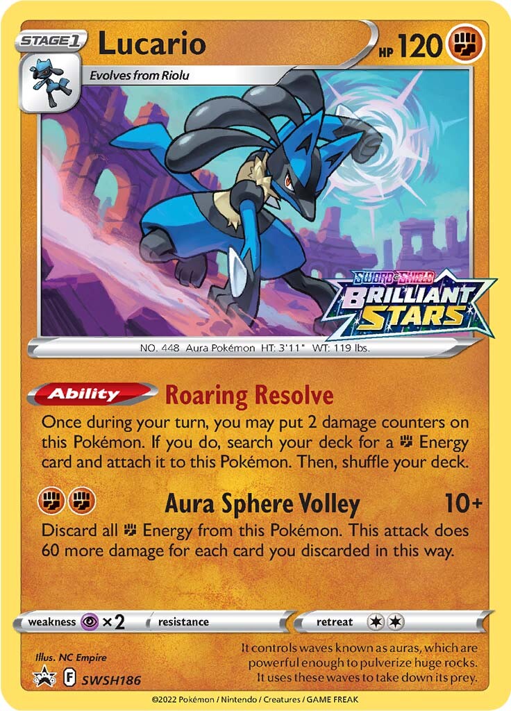 Lucario (SWSH186) (Prerelease Promo) [Sword & Shield: Black Star Promos] | Clutch Gaming