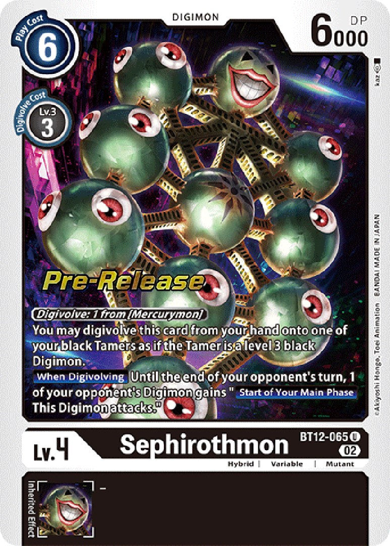 Sephirothmon [BT12-065] [Across Time Pre-Release Cards] | Clutch Gaming