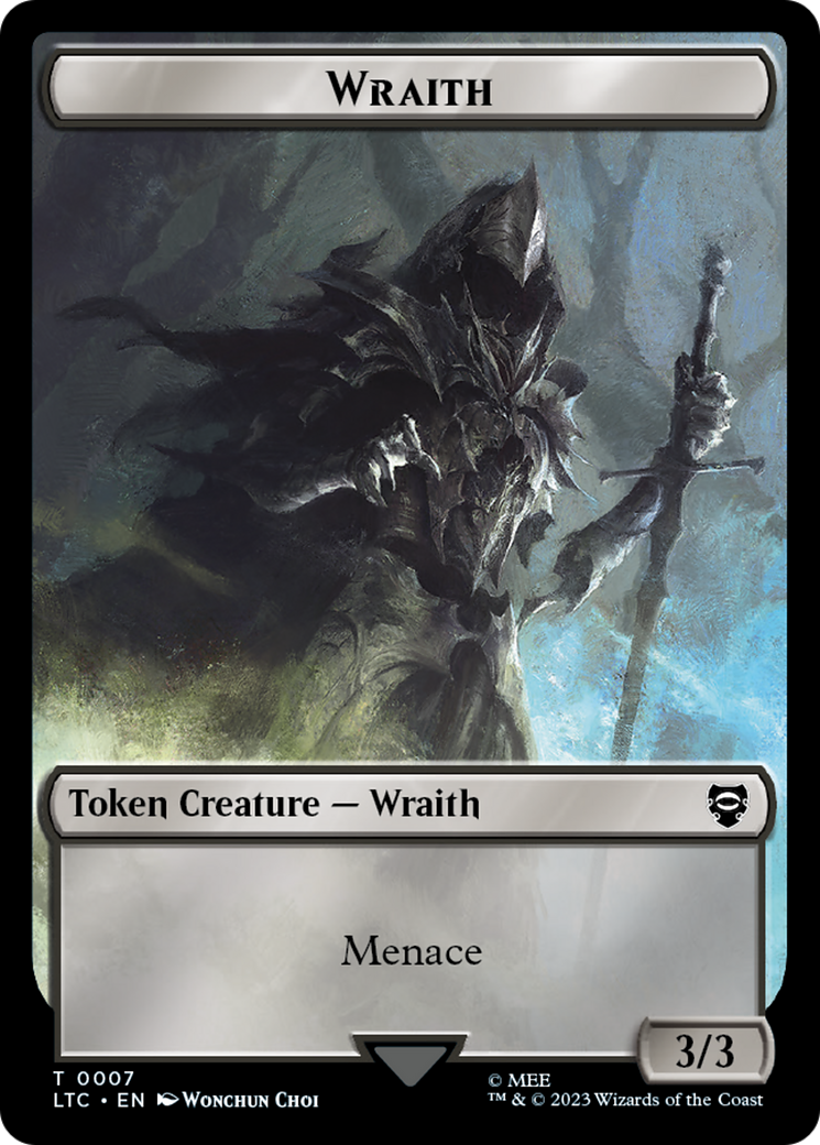 Dragon // Wraith Double-Sided Token [The Lord of the Rings: Tales of Middle-Earth Commander Tokens] | Clutch Gaming