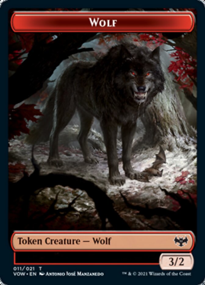 Wolf (011) // Human (010) Double-Sided Token [Innistrad: Crimson Vow Tokens] | Clutch Gaming