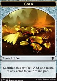 Gold // Cat Dragon Double-Sided Token [Commander 2017 Tokens] | Clutch Gaming