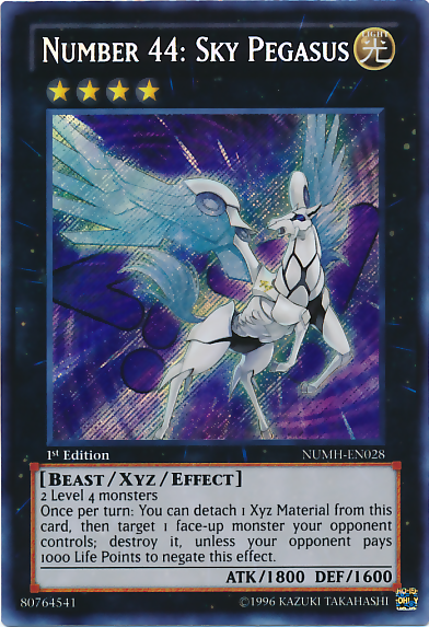 Number 44: Sky Pegasus [NUMH-EN028] Secret Rare | Clutch Gaming