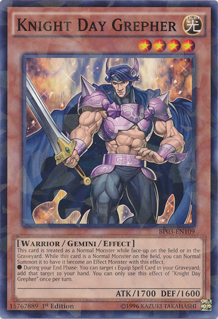 Knight Day Grepher [BP03-EN109] Shatterfoil Rare | Clutch Gaming