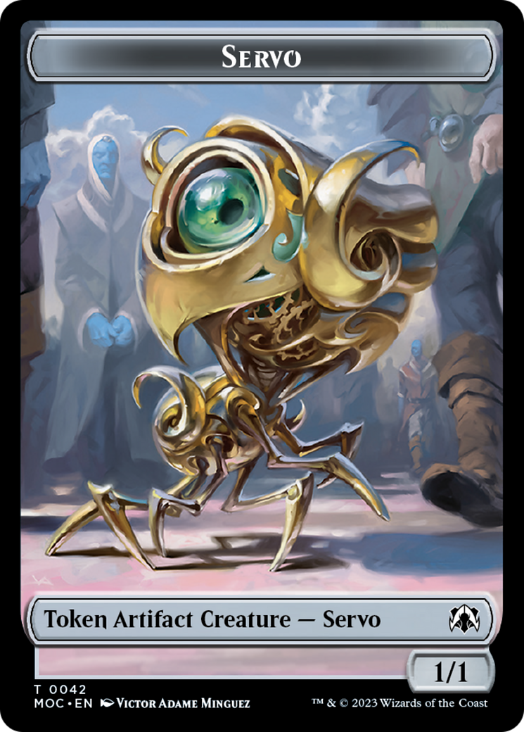 Feather // Servo Double-Sided Token [March of the Machine Commander Tokens] | Clutch Gaming