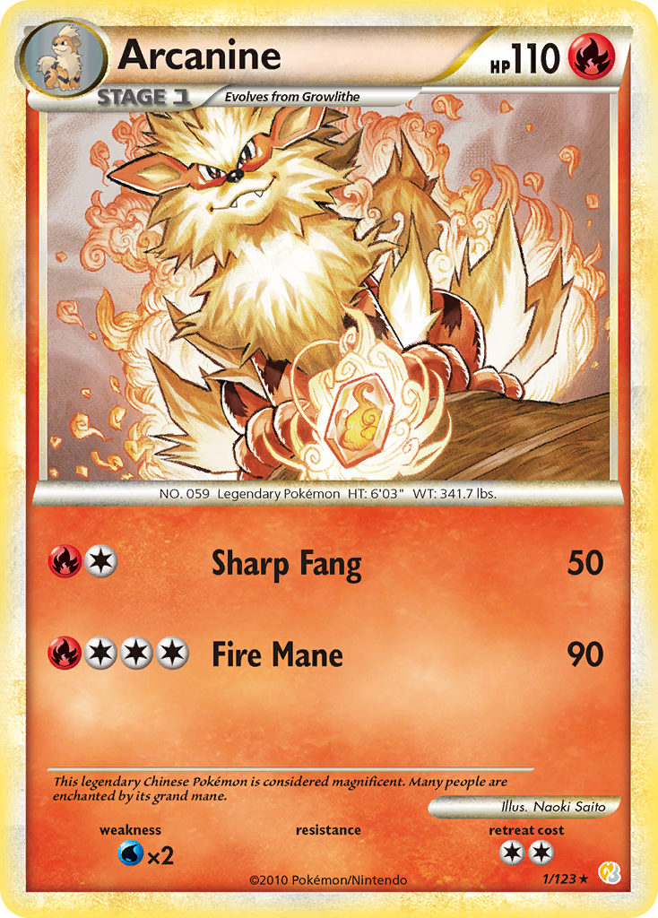 Arcanine (1/123) [HeartGold & SoulSilver: Base Set] | Clutch Gaming