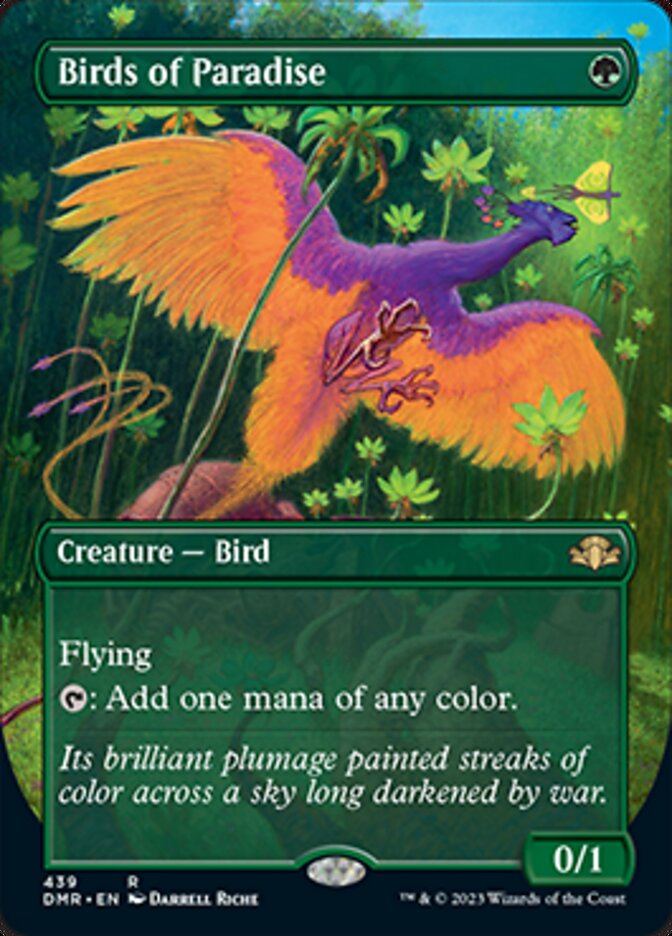 Birds of Paradise (Borderless Alternate Art) [Dominaria Remastered] | Clutch Gaming