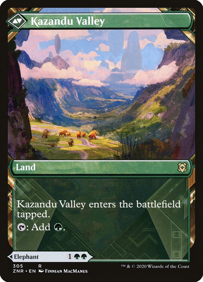 Kazandu Mammoth // Kazandu Valley (Showcase) [Zendikar Rising] | Clutch Gaming