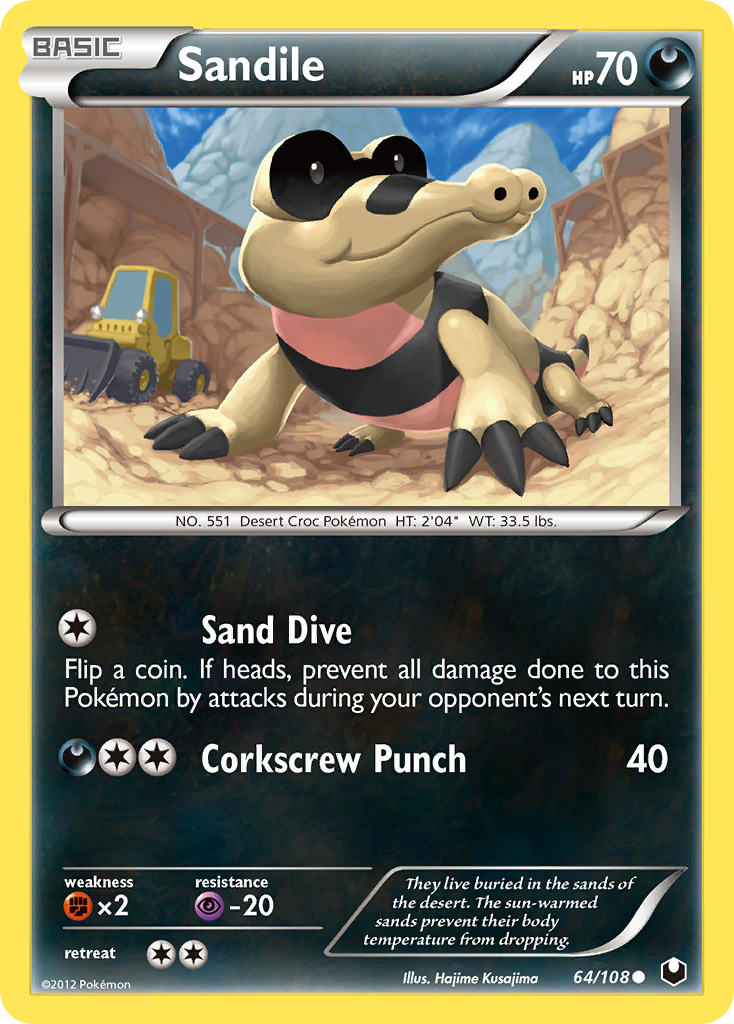 Sandile (64/108) [Black & White: Dark Explorers] | Clutch Gaming