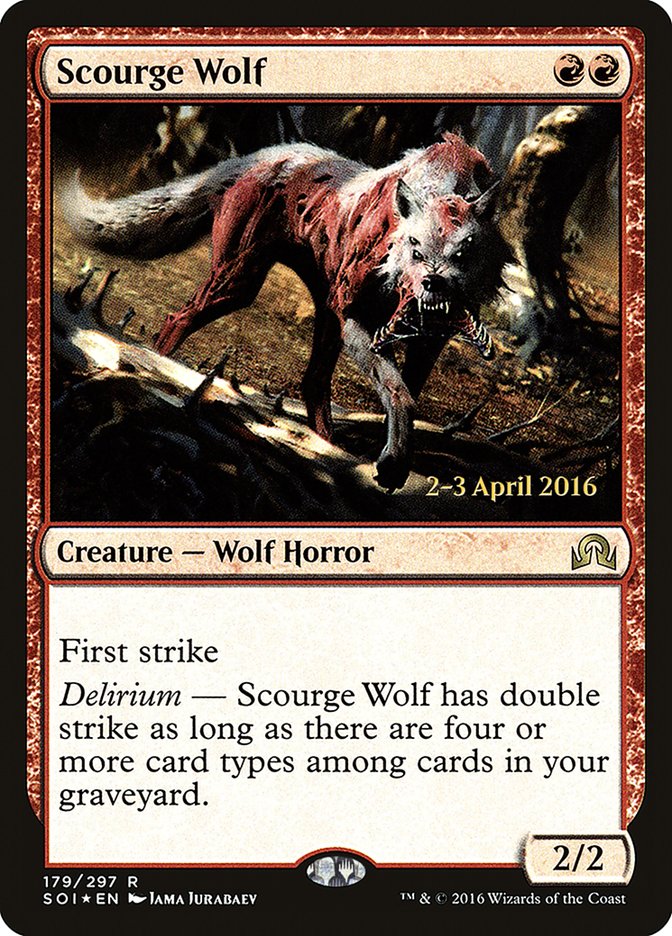 Scourge Wolf [Shadows over Innistrad Prerelease Promos] | Clutch Gaming