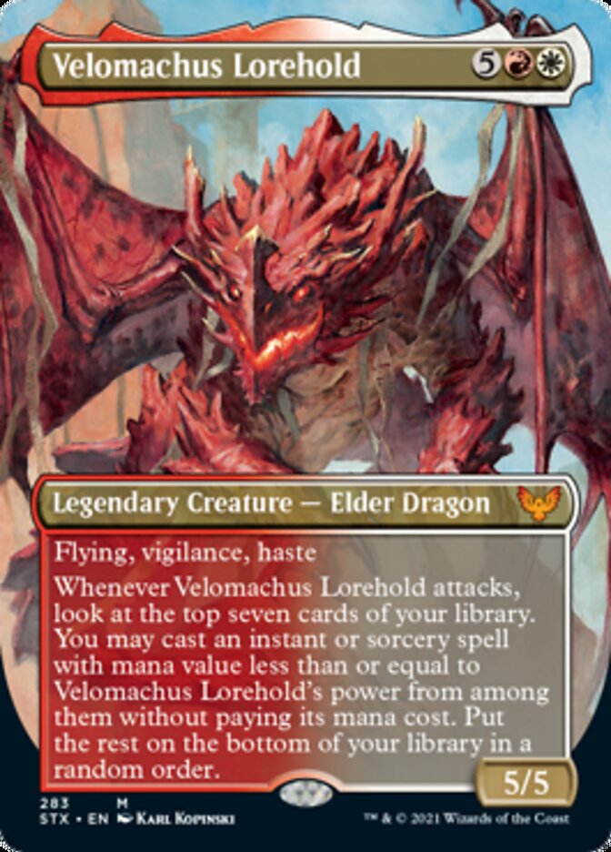 Velomachus Lorehold (Borderless Alternate Art) [Strixhaven: School of Mages] | Clutch Gaming