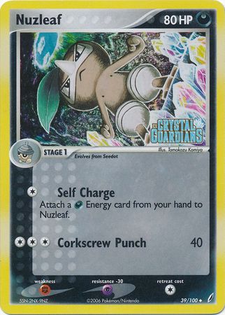 Nuzleaf (39/100) (Stamped) [EX: Crystal Guardians] | Clutch Gaming