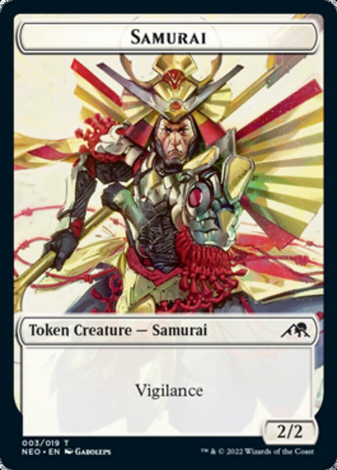 Samurai // Kaito Shizuki Emblem Double-Sided Token [Kamigawa: Neon Dynasty Tokens] | Clutch Gaming