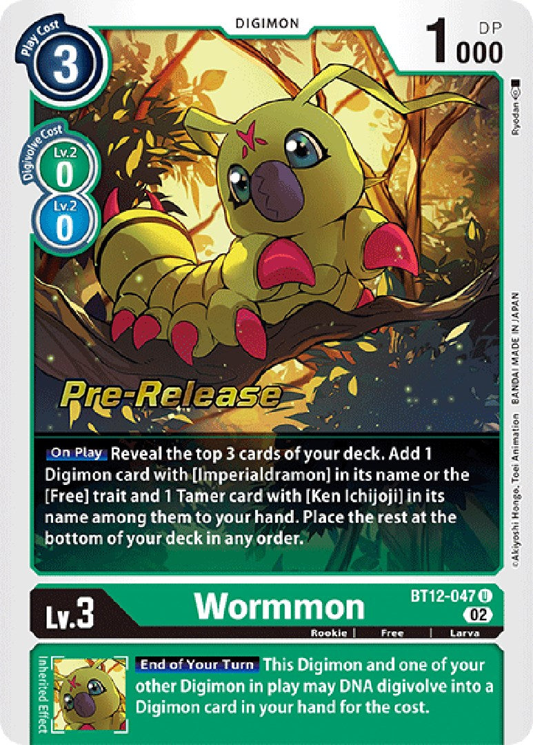 Wormmon [BT12-047] [Across Time Pre-Release Cards] | Clutch Gaming