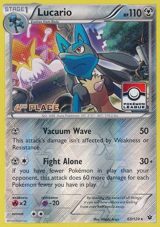 Lucario (63/124) (League Promo 4th Place) [XY: Fates Collide] | Clutch Gaming