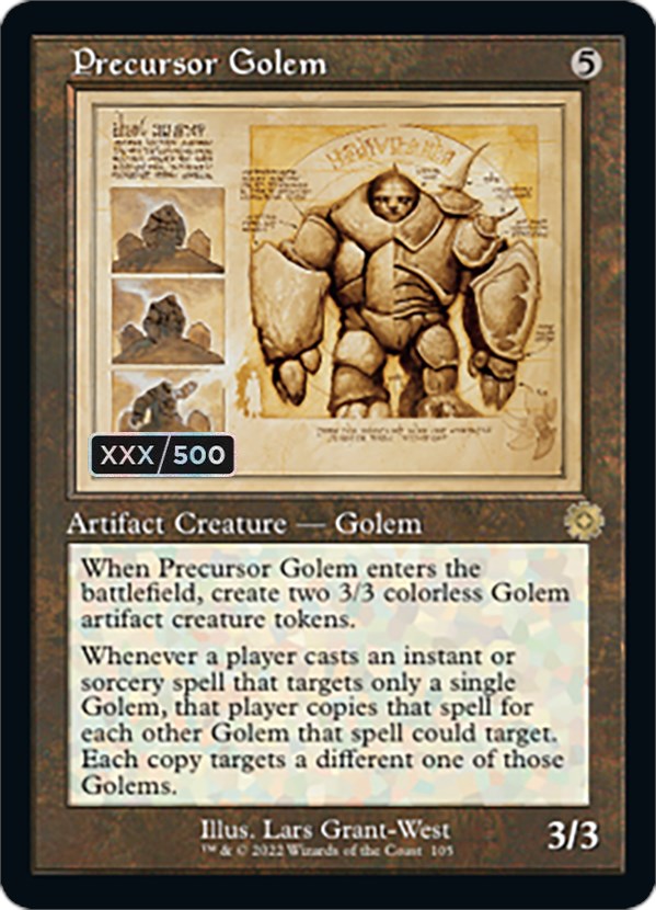 Precursor Golem (Retro Schematic) (Serial Numbered) [The Brothers' War Retro Artifacts] | Clutch Gaming