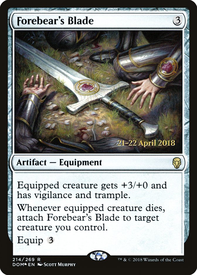 Forebear's Blade [Dominaria Prerelease Promos] | Clutch Gaming