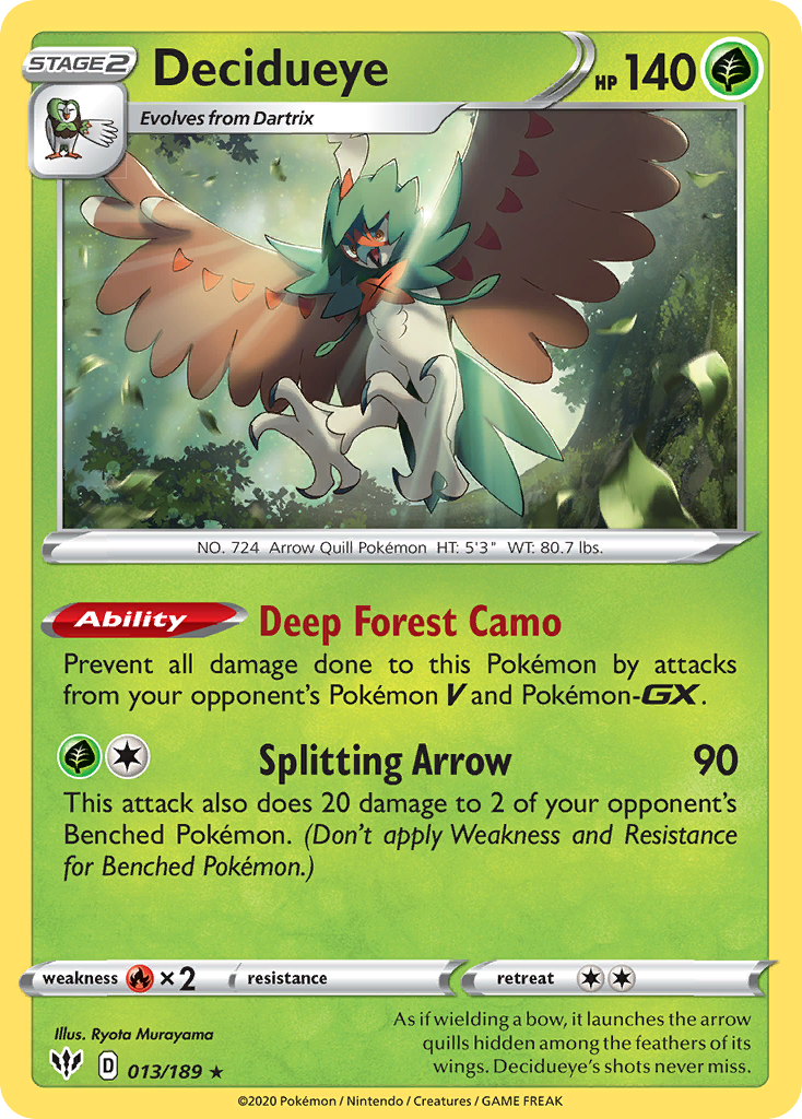 Decidueye (013/189) [Sword & Shield: Darkness Ablaze] | Clutch Gaming