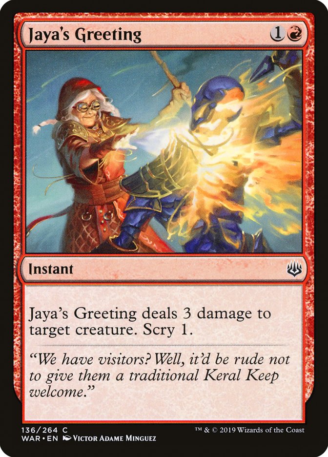 Jaya's Greeting [War of the Spark] | Clutch Gaming