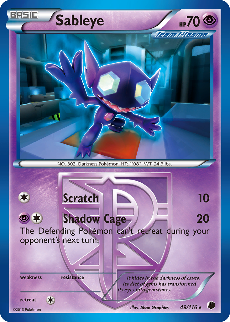 Sableye (49/116) [Black & White: Plasma Freeze] | Clutch Gaming