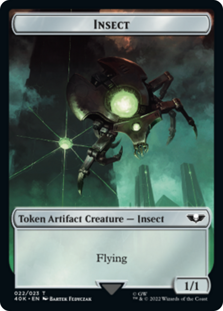 Necron Warrior // Insect Double-sided (Surge Foil) [Warhammer 40,000 Tokens] | Clutch Gaming