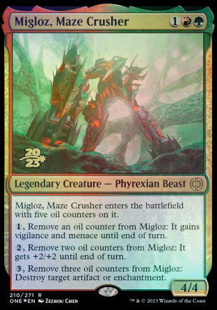 Migloz, Maze Crusher [Phyrexia: All Will Be One Prerelease Promos] | Clutch Gaming