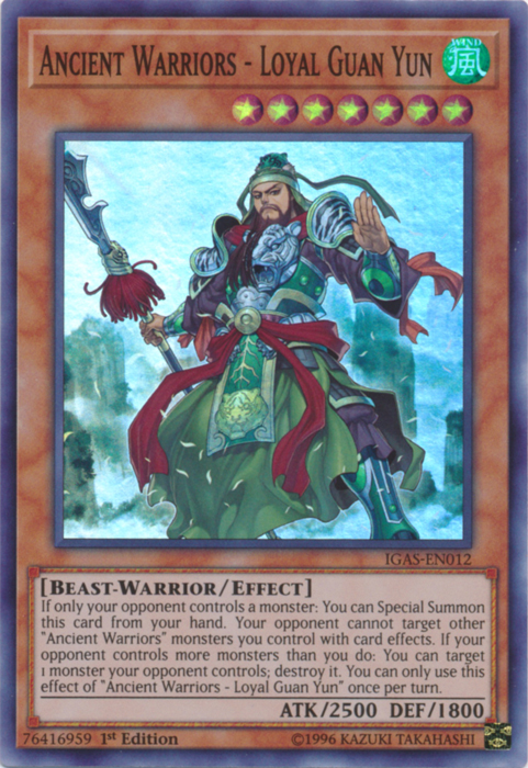 Ancient Warriors - Loyal Guan Yun [IGAS-EN012] Super Rare | Clutch Gaming