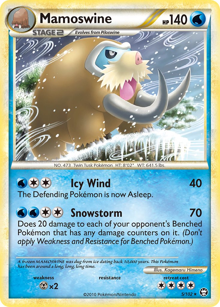 Mamoswine (5/102) (Cracked Ice Holo) (Theme Deck Exclusive) [HeartGold & SoulSilver: Triumphant] | Clutch Gaming