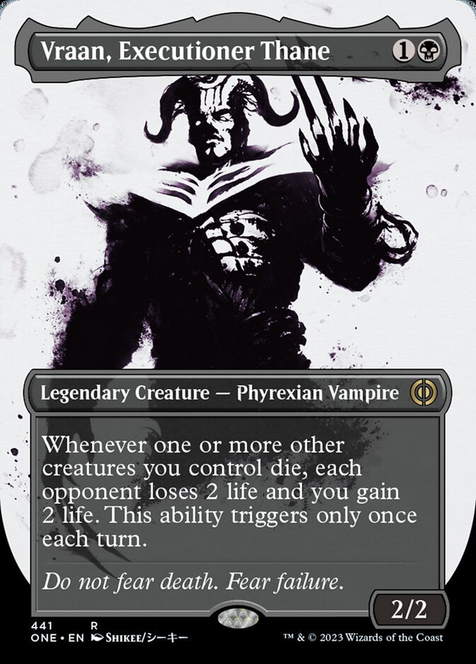 Vraan, Executioner Thane (Borderless Ichor Step-and-Compleat Foil) [Phyrexia: All Will Be One] | Clutch Gaming