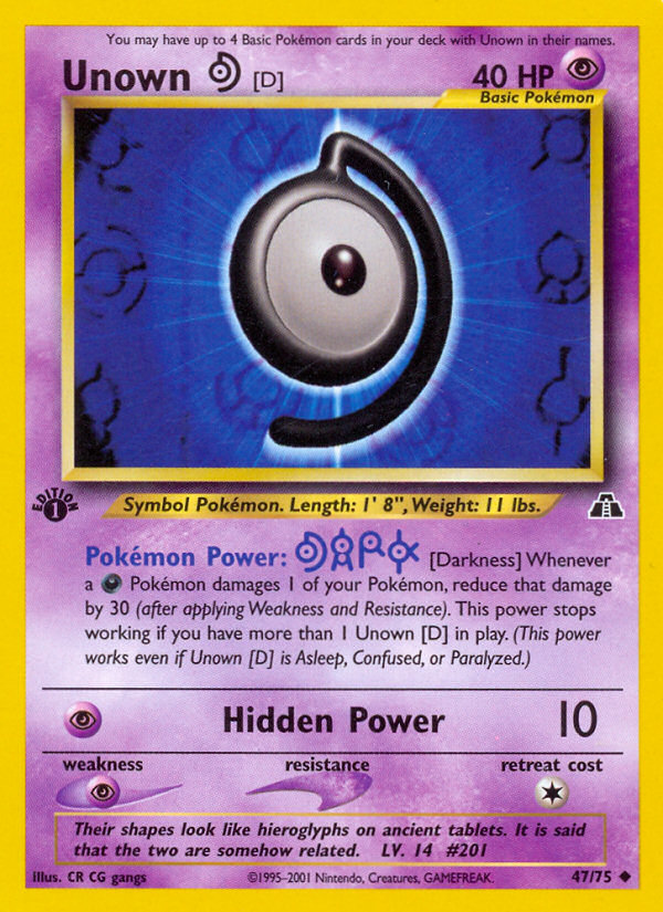Unown [D] (47/75) [Neo Discovery 1st Edition] | Clutch Gaming