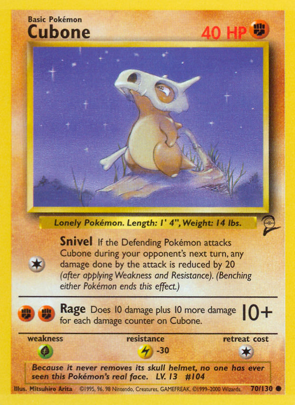 Cubone (70/130) [Base Set 2] | Clutch Gaming