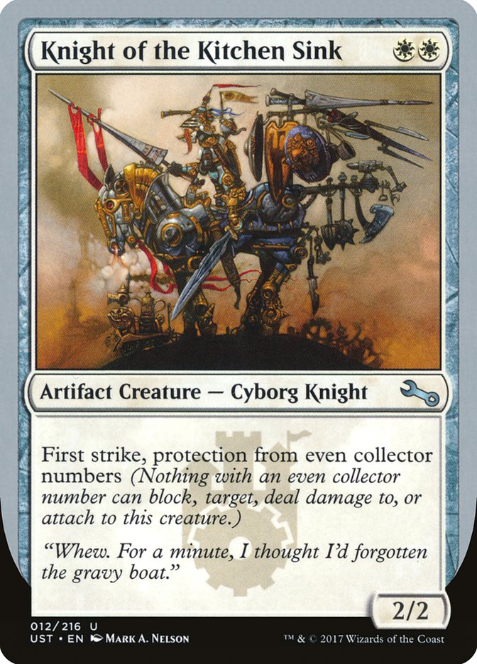 Knight of the Kitchen Sink ("protection from even collector numbers") [Unstable] | Clutch Gaming