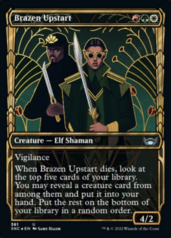 Brazen Upstart (Showcase Golden Age Gilded Foil) [Streets of New Capenna] | Clutch Gaming